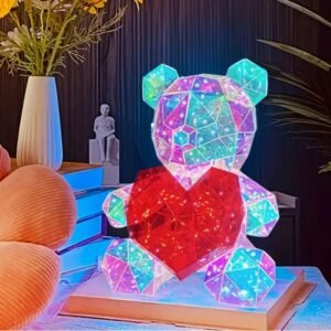 Glowing Teddy Bear Night Light LED Plush Teddy Lamp Soft Toy Night Lamp for Kids Bedroom Decoration and Night Comfort - Image 3