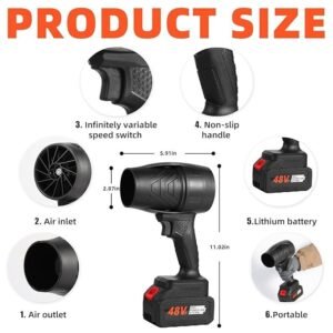 Violent Turbo Jet Air Fan High Speed Handheld Air Blower Powerful Turbo Jet Fan Portable Cleaning Blower for Dust Removal Car Cleaning Keyboard Electronics and Outdoor Use - Image 8