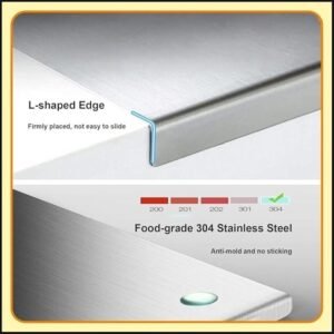 Stainless Steel Chopping Board 41x31 cm Kitchen Cutting Board Durable Food Preparation Board for Vegetables Meat and Fruits - Image 4