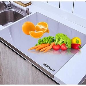 Stainless Steel Chopping Board 41x31 cm Kitchen Cutting Board Durable Food Preparation Board for Vegetables Meat and Fruits - Image 5