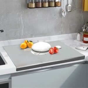 Stainless Steel Chopping Board 41x31 cm Kitchen Cutting Board Durable Food Preparation Board for Vegetables Meat and Fruits - Image 1